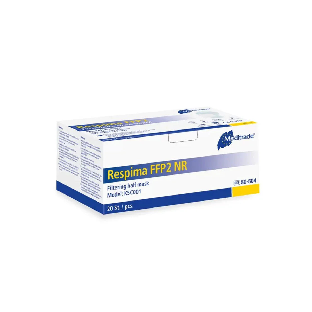 FFP2 Masken NR, ohne Ventil, EN 149:2001, 20 Stück