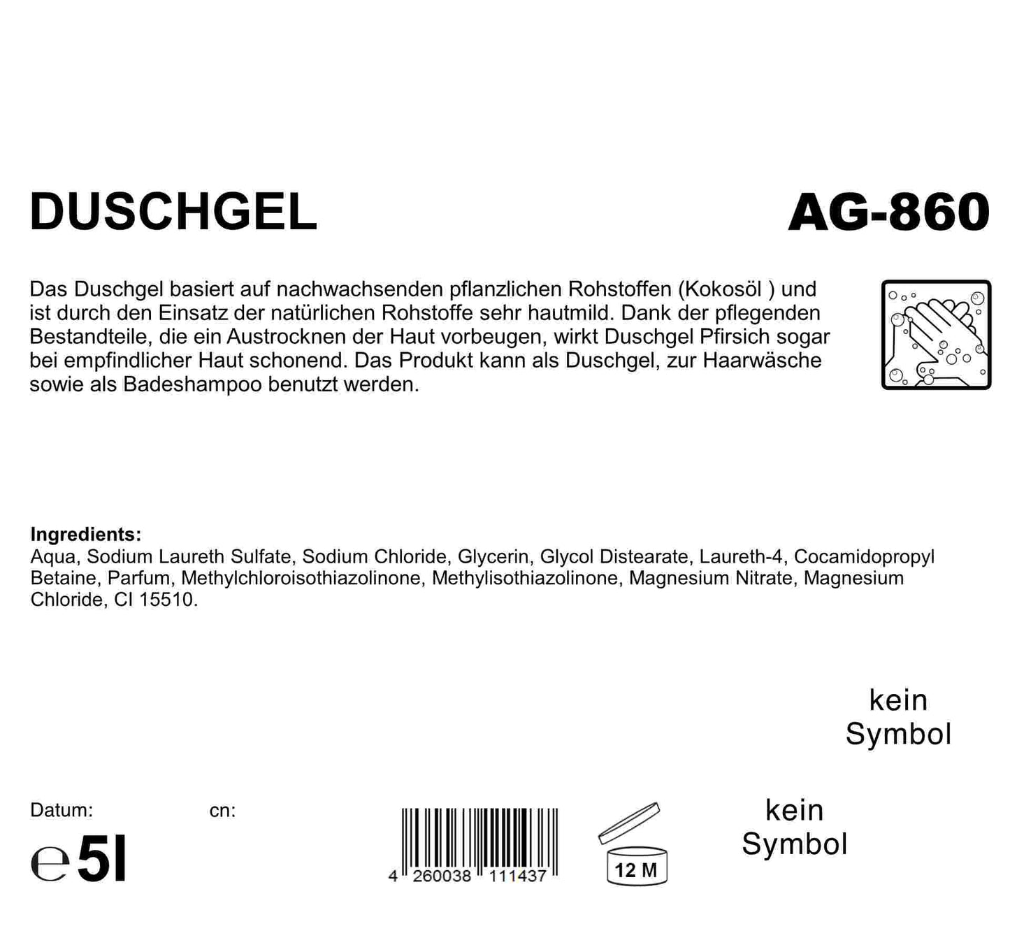 Duschbad, 5 Liter, pfirsich
