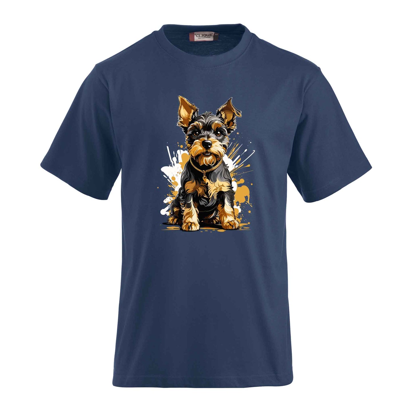 Personalisiertes T-Shirt-Süßer Hund als Druckmotiv blau