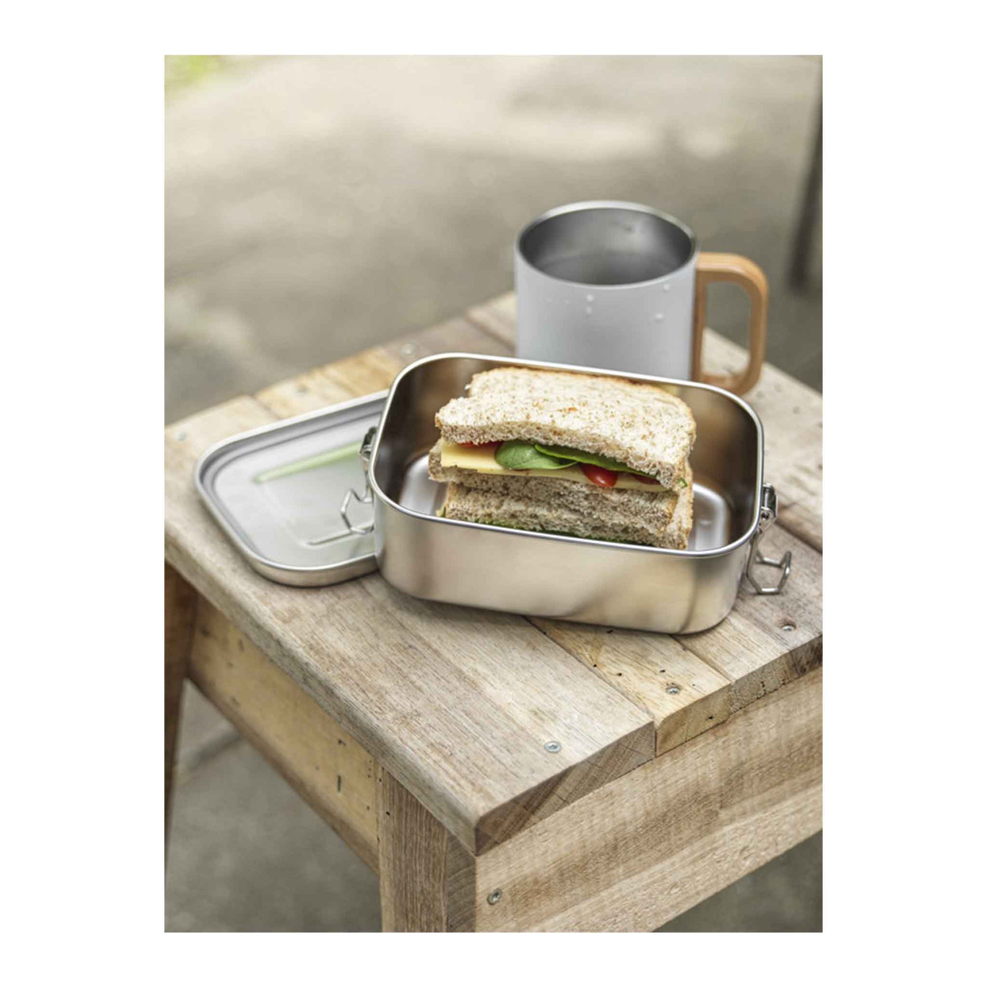 Titan Lunchbox aus recyceltem Edelstahl - Silber, 50 Stück