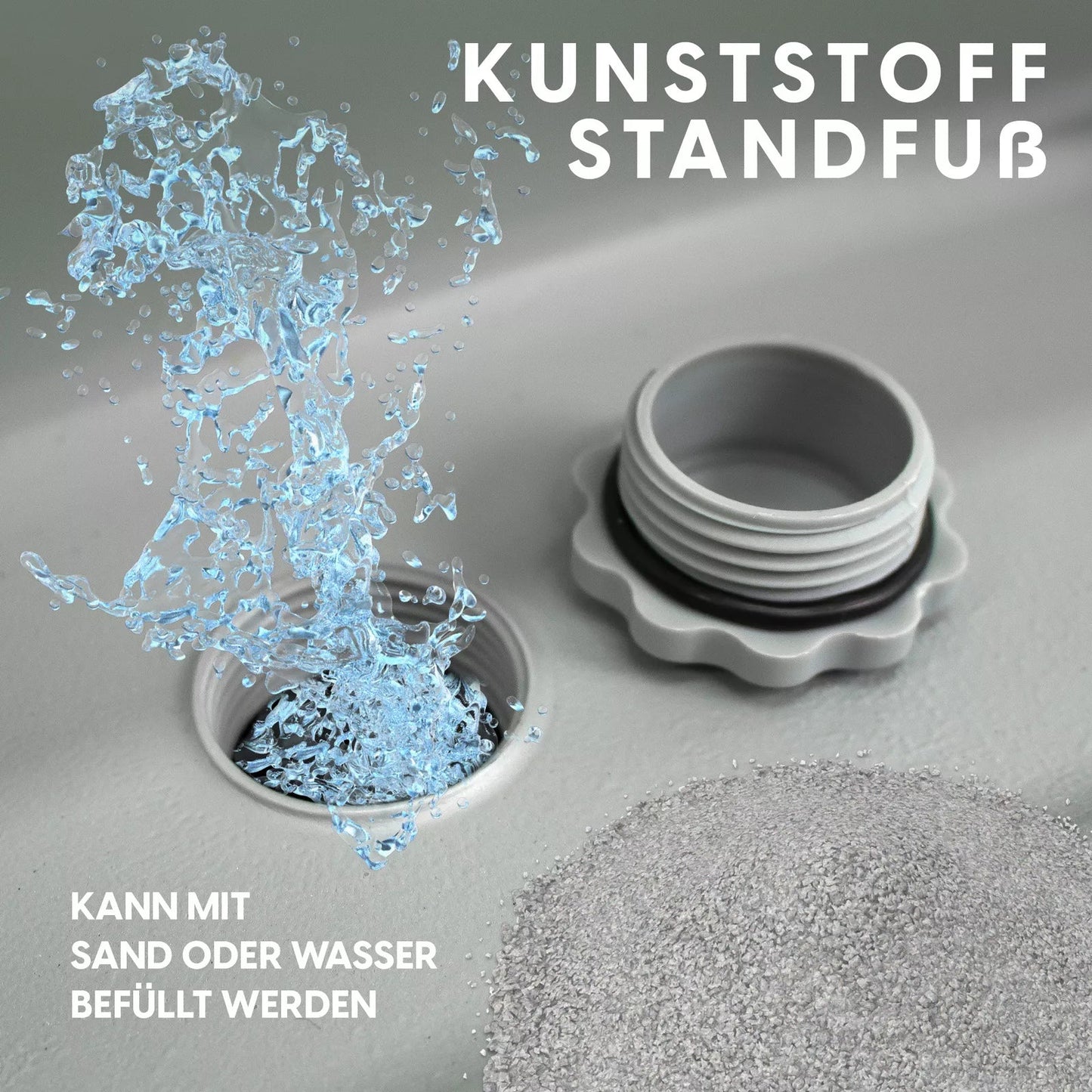 Kundenstopper Alu Classic mit Wassertank, Silber, Outdoor