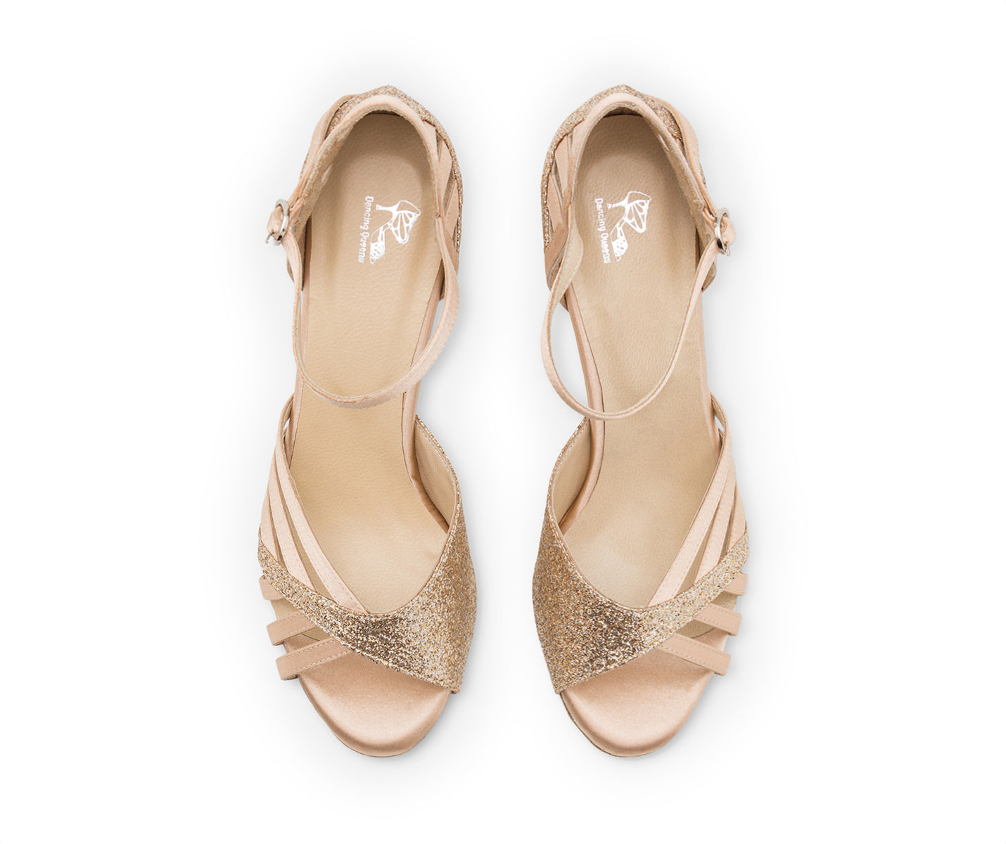 Glow Gleam Tanzschuhe in Nude Satin