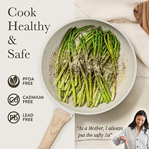 CAROTE Bratpfanne 26 cm mit Deckel,Pfanne mit Langlebige Antihaft-Beschichtung,Tiefe Form Bratpfannen Für alle Herdarten inklusive Pfanne induktion