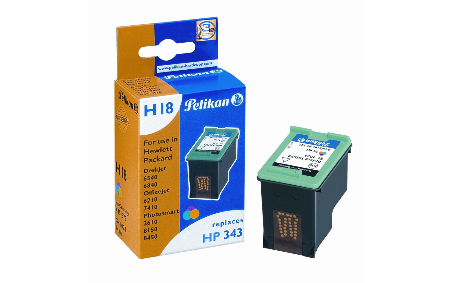 Pelikan Tinte HP Nr. 343 (C8766EE) Color - WERBE-WELT.SHOP