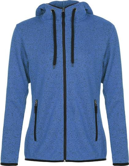 Strick Fleecejacke Frauen- Blue Melange S - WERBE-WELT.SHOP