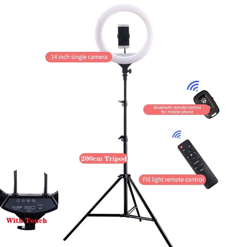 14" LED Ring Light Photographic Selfie Ring Lighting with Stand for Smartphone Youtube Makeup Video Studio Tripod Ring Light - WERBE-WELT.SHOP