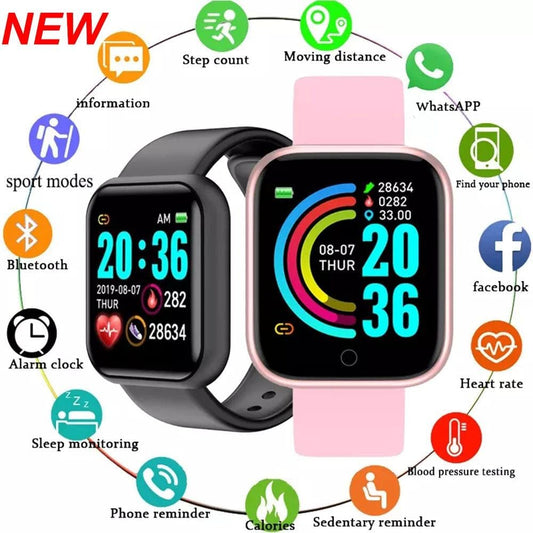 Y68 Smart Watch Männer Armbanduhren Smartwatch Elektronische Uhr Fitness Monitor Männer Geschenk Reloj inteligente für Huawei Relogio SB001 - WERBE-WELT.SHOP