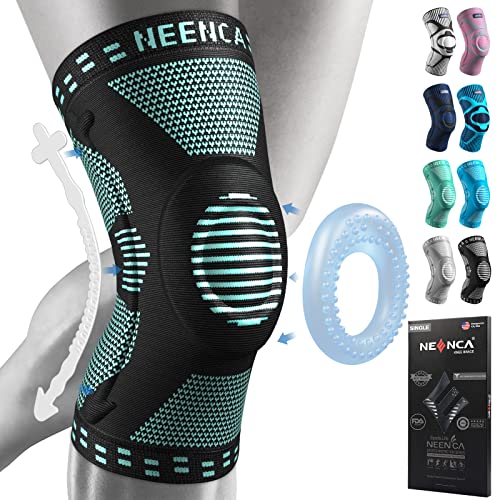 NEENCA Kniestütze: Komprimierte Kniebandage mit Patella Gel Pads & Feder Seitenstabilisatoren für Schmerzlinderung und Erholung