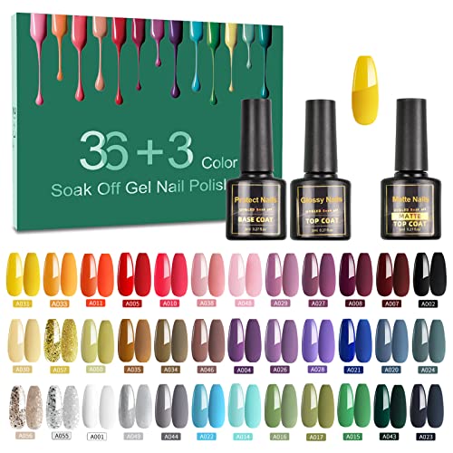 Tormay 39 Stück UV Farbgel, Nagellack Set für Nageldesign - 36A-Farbe