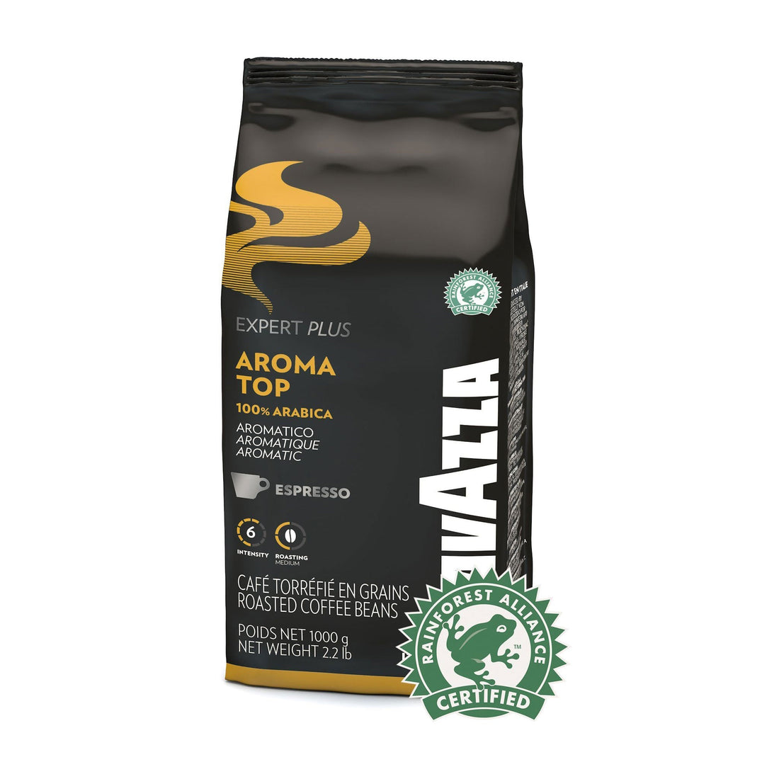 Aroma Top EXPERT LAVAZZA - Bohnenkaffee: Genießen Sie einen abgerundeten und raffinierten Espresso mit Noten von Getreide und getrockneten Früchten