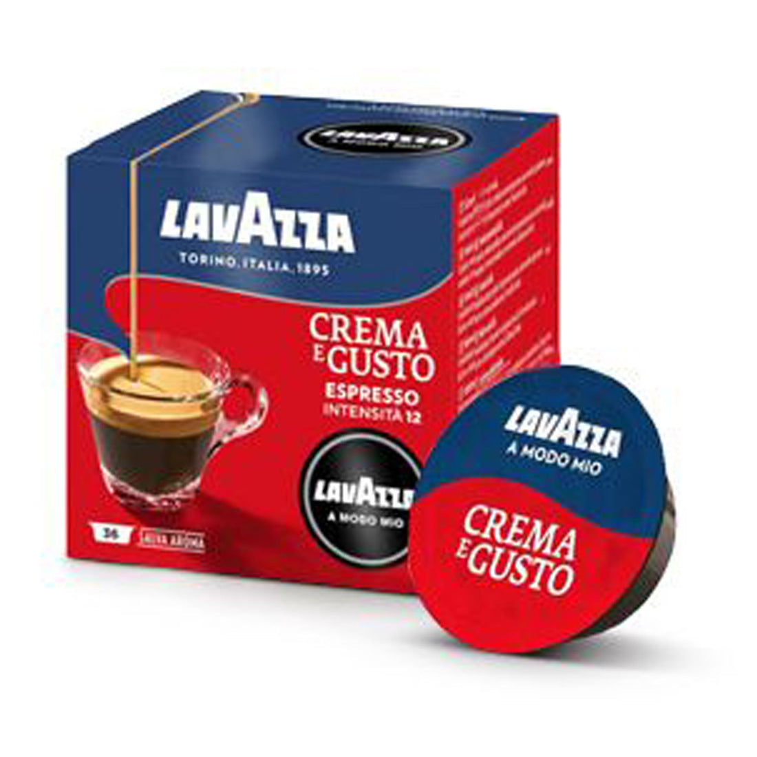 ESPRESSO Crema e Gusto (36) LAVAZZA A Modo Mio (Kapseln) - Vollmundiger und aromatischer Espresso mit Schokoladen- und Likörnoten