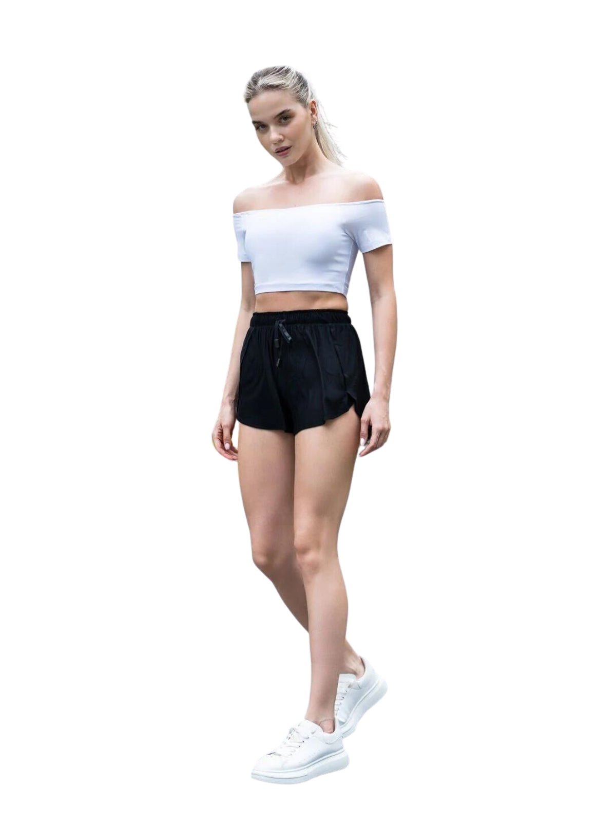 085 Comfortlux Off Shoulder Tshirt in Weiss
