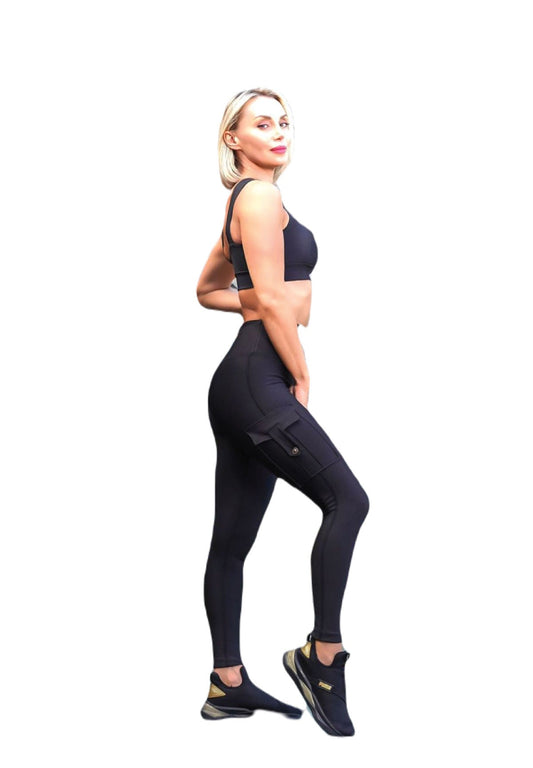 1122 Cargo Leggings in Schwarz