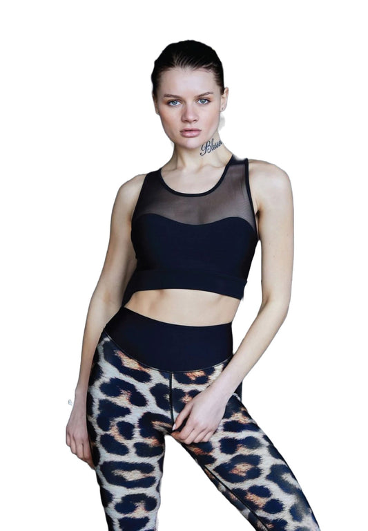 199 Spor Bra Tulle in Schwarz