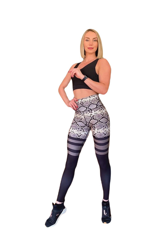 892 Extra High Waist Leggings in Grün Snake