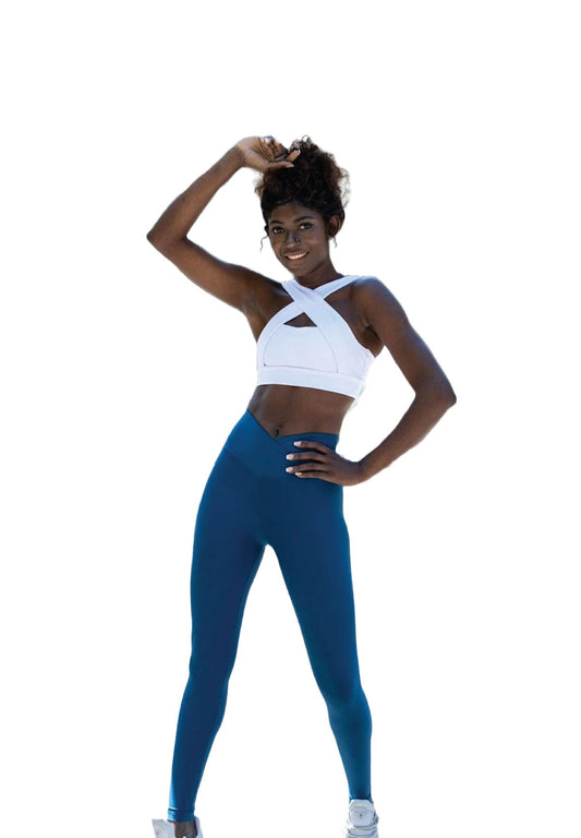 1096 Ve Waist Leggings in Petrolblau