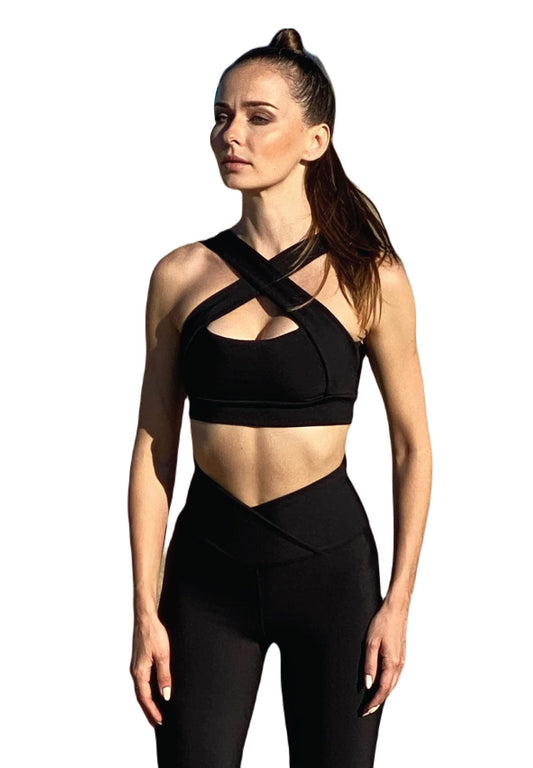 187 Decoltée Sport Bra in Schwarz