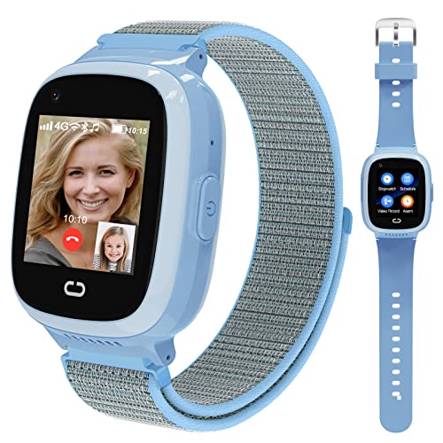 Kopie von PTHTECHUS® Kinder Smartwatch Telefon mit GPS 4G, Videoanruf Sprachchat Kinder Anrufen Uhr mit GPS Tracker SOS Kamera APP-Verwaltung Armband Kompatibel Android und IOS für Jungen Mädchen Geschenk