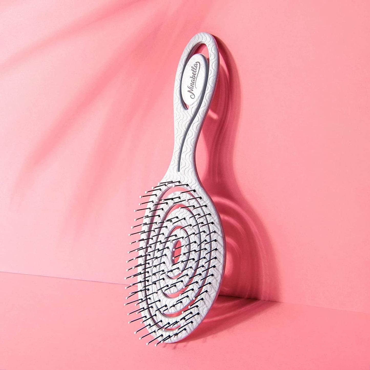 Ninabella Spiral Hairbrush - Detangle Hair Brush - For Brushing Wet or Blow Dry Hair - Detangler Vent Brush - Gray