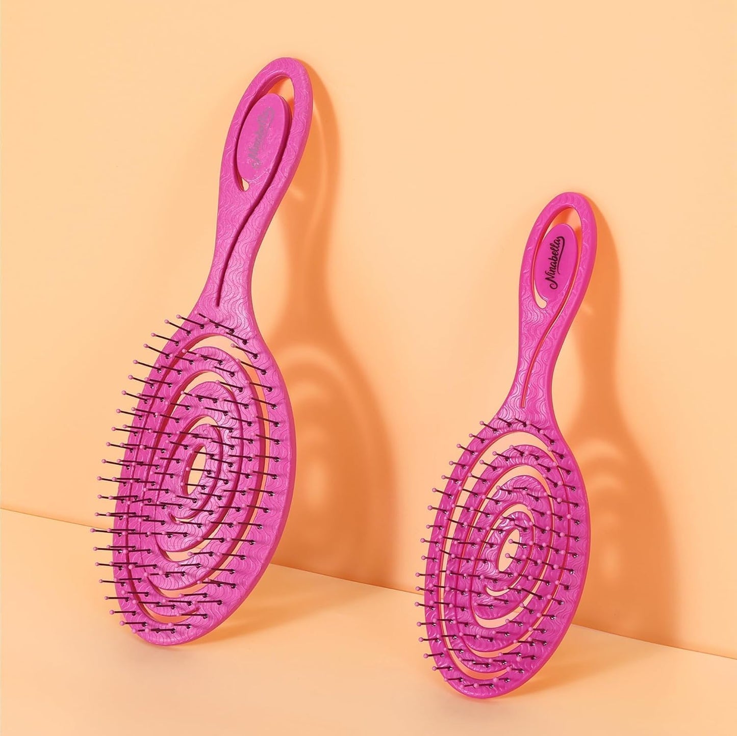 Ninabella Spiral Hairbrush - Detangle Hair Brush - For Brushing Wet or Blow Dry Hair - Detangler Vent Brush - Gray
