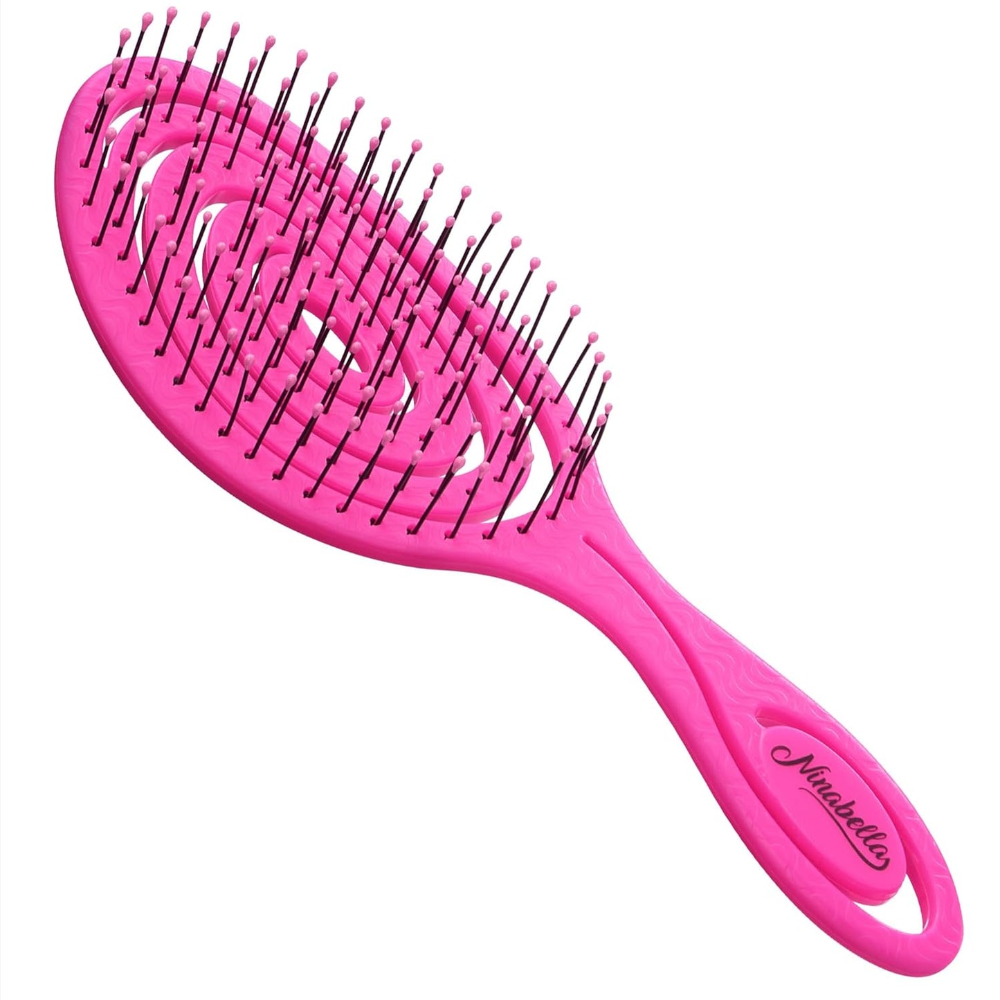 Ninabella Spiral Hairbrush - Detangle Hair Brush - For Brushing Wet or Blow Dry Hair - Detangler Vent Brush - Gray