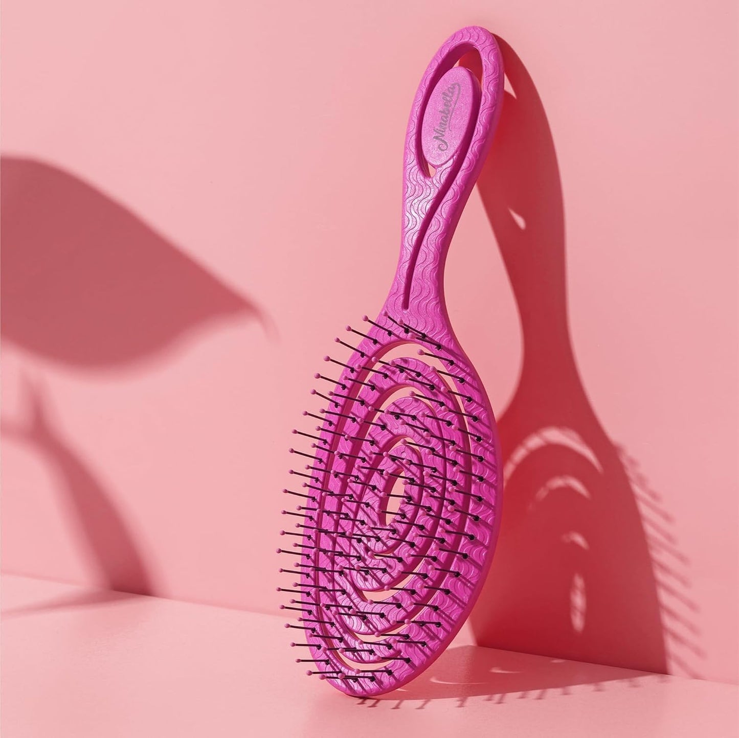 Ninabella Spiral Hairbrush - Detangle Hair Brush - For Brushing Wet or Blow Dry Hair - Detangler Vent Brush - Gray