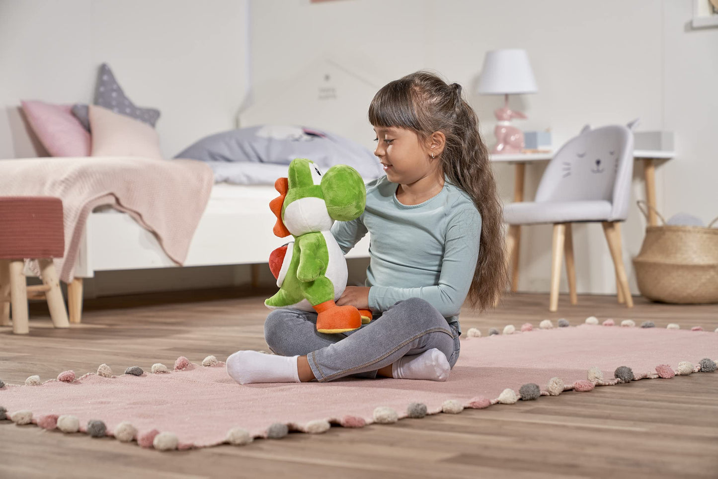 Simba 109231012 - Super Mario Yoshi Plüschfigur, 30cm, kuschelweich, Nintendo, Charakter aus weltberühmten Computerspiel, Dinosaurier, Kuscheltier, ab den ersten Lebensmonaten geeignet