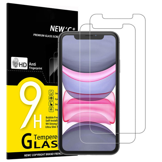 NEW'C 2 Stück, Panzer Schutz Glas für iPhone 11 und iPhone XR, Frei von Kratzern, 9H Härte, HD Displayschutzfolie, 0.33mm Ultra-klar, Ultrabeständig