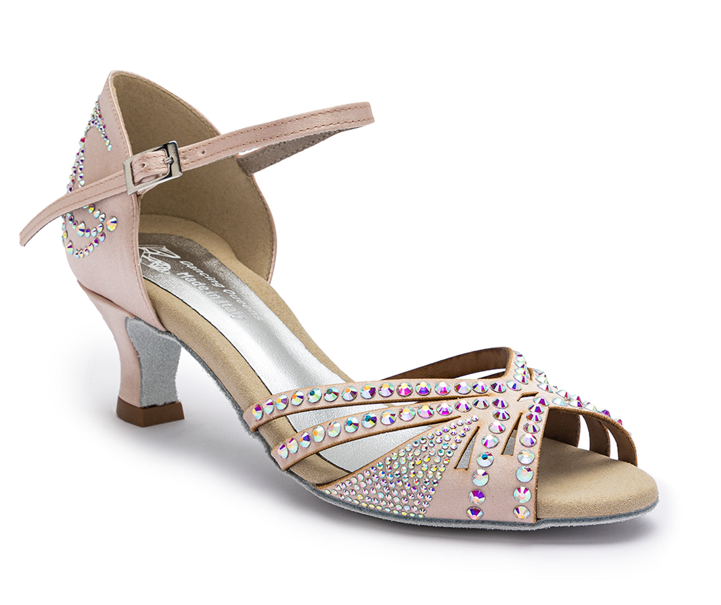 Sparkle Shine Tanzschuhe in Nude Rosé Satin