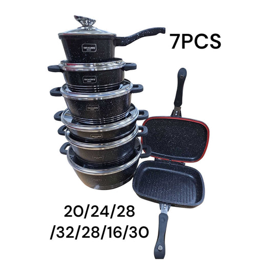 Dieses hochwertige 7er-Set Kochtöpfe ist ideal für den täglichen Gebrauch in der Küche. Gefertigt aus robustem Material, sorgt es für eine gleichmäßige Wärmeverteilung und energiesparendes Kochen. Die Töpfe sind mit praktischen Deckeln ausgestattet und eignen sich für verschiedene Herdarten, einschließlich Induktion.

✅ Robuste Qualität für langlebige Nutzung
✅ Gleichmäßige Wärmeverteilung
✅ Inklusive passender Deckel
✅ Für alle Herdarten geeignet (auch Induktion)
✅ Perfekt für kleine und große Gerichte

Je