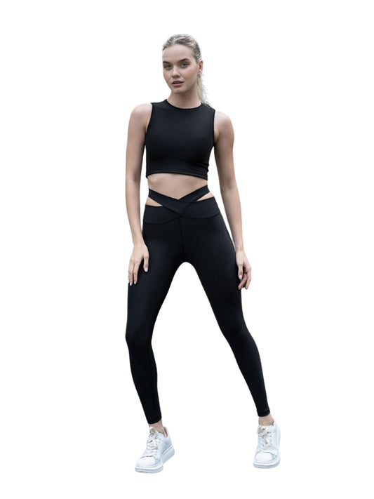 814 Extra High Waist Leggings mit Hüftausschnitt in Schwarz