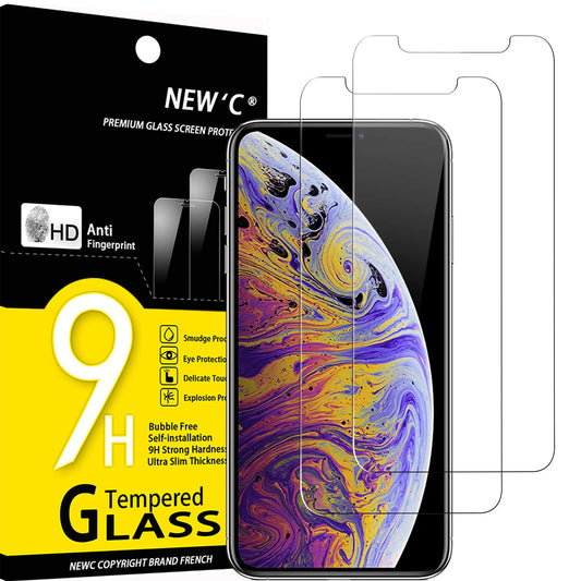 NEW'C 2 Stück, Panzer Schutz Glas für iPhone 11 Pro Max, XS Max, Frei von Kratzern, 9H Härte, HD Displayschutzfolie, 0.33mm Ultra-klar, Ultrabeständig