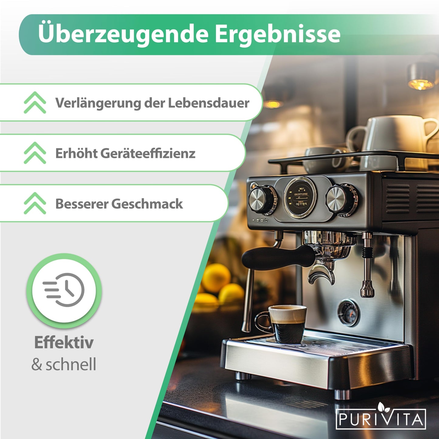 PURIVITA® Universal Entkalker Kaffeevollautomat [2x750ML] - Kaffeemaschinen Entkalker Flüssig - Flüssigentkalker Kaffeemaschine Reiniger - Kalkreiniger Kaffeevollautomaten - Für alle Kaffeeautomaten