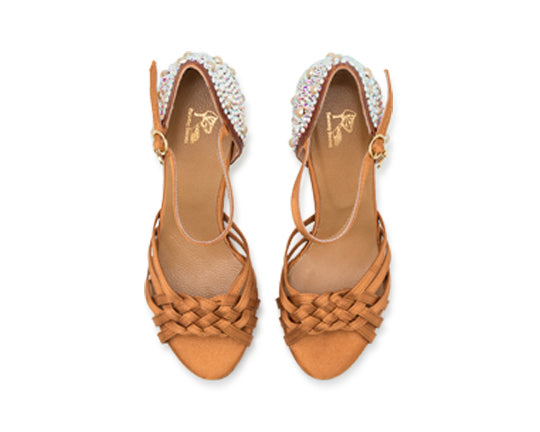 Sparkle Accent Tanzschuhe in Bronze Satin