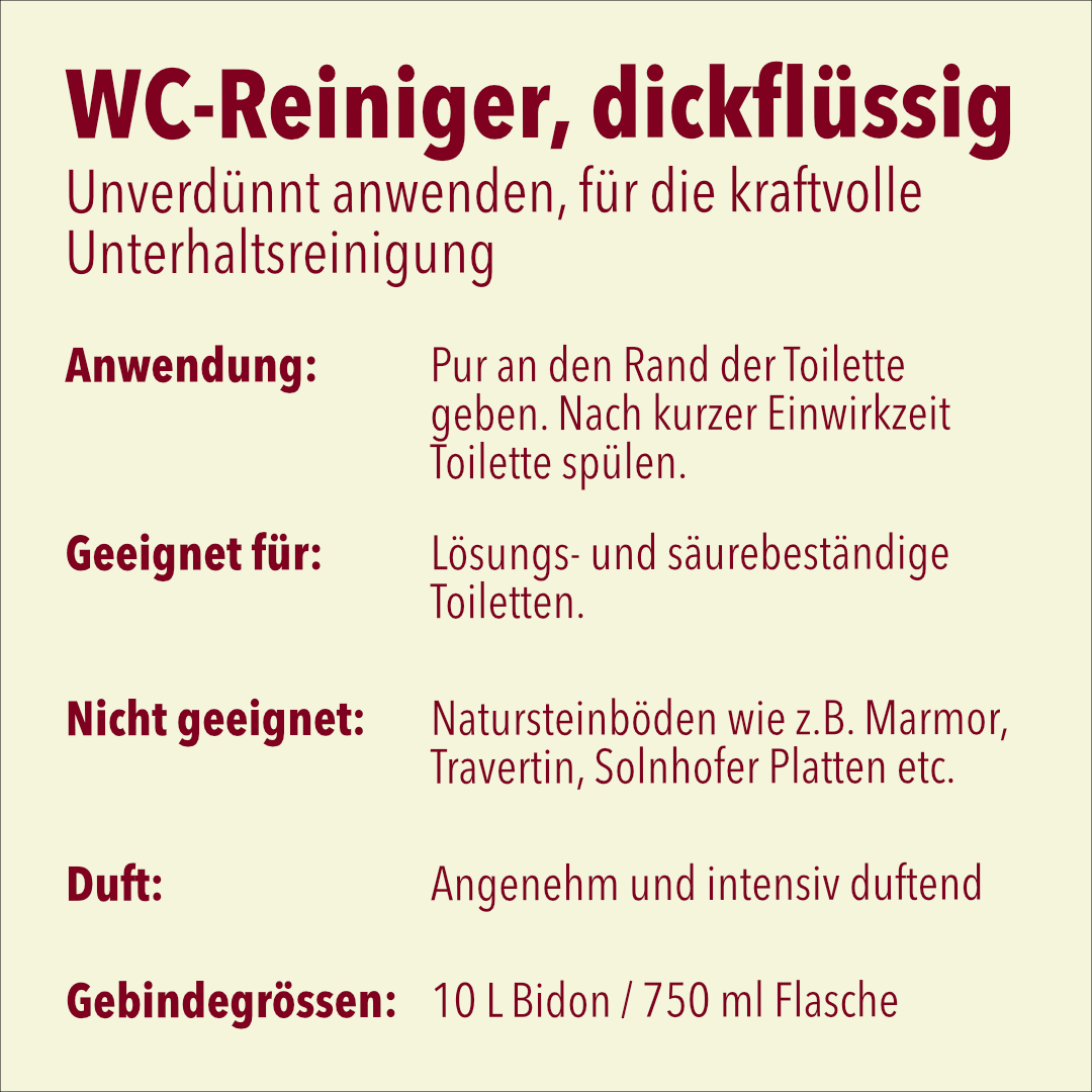 WC-Reiniger, dickflüssig, 750 ml Flasche, pH-Wert <2