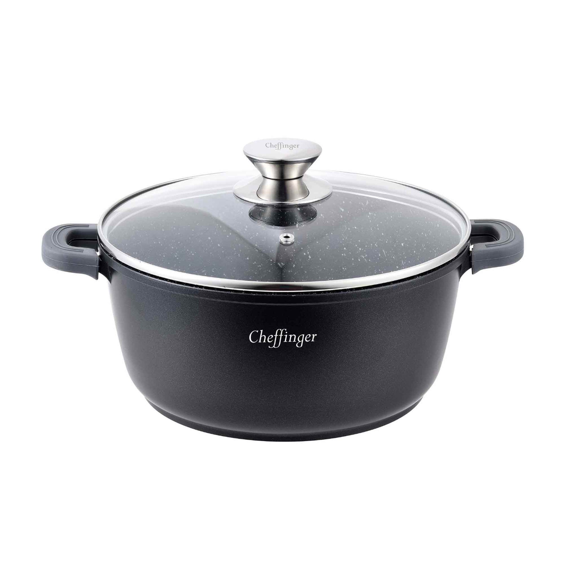 Cheffinger Cooking  Schmortopf mit Deckel  32 cm  Für alle Herdarten geeignet  DC32