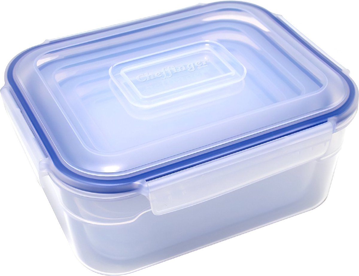 Cheffinger, Set mit 4 kompakten, stapelbaren Aufbewahrungsboxen, transparent