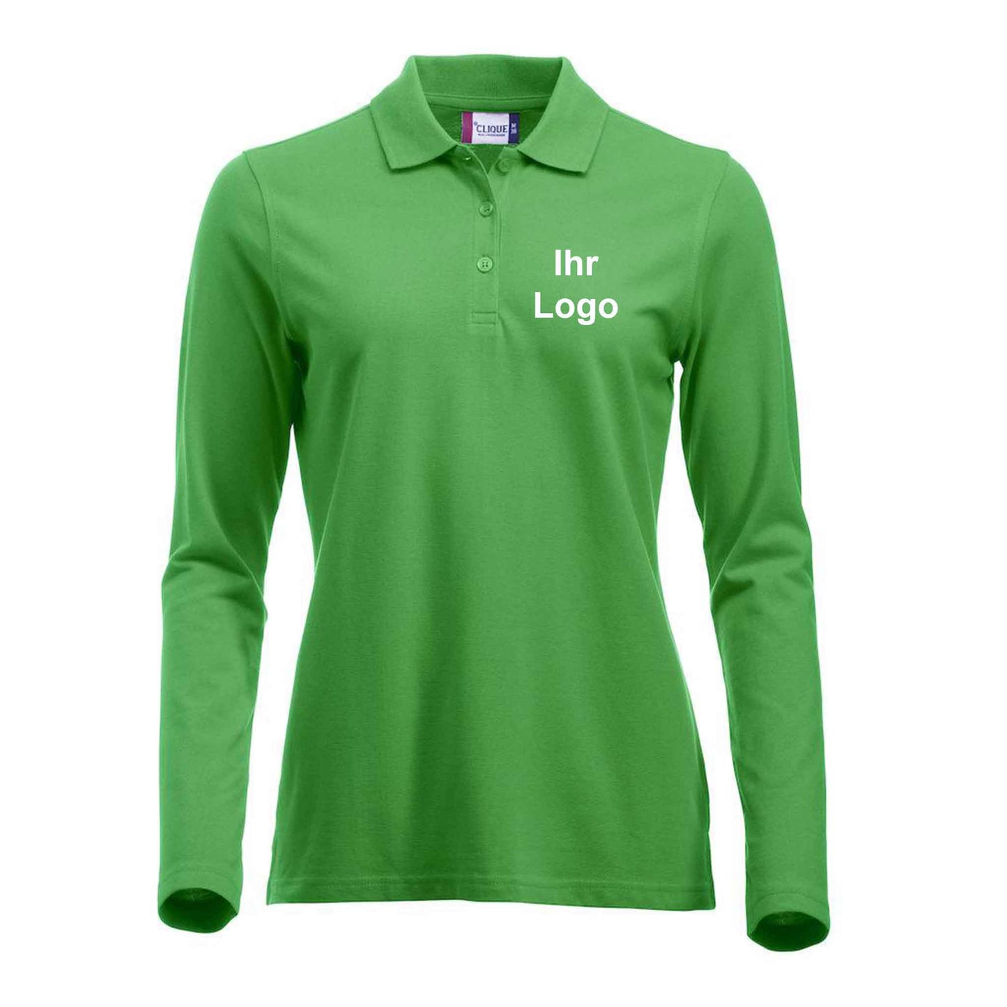 Clique Damen-Langarm-Poloshirt besticken und bedrucken5