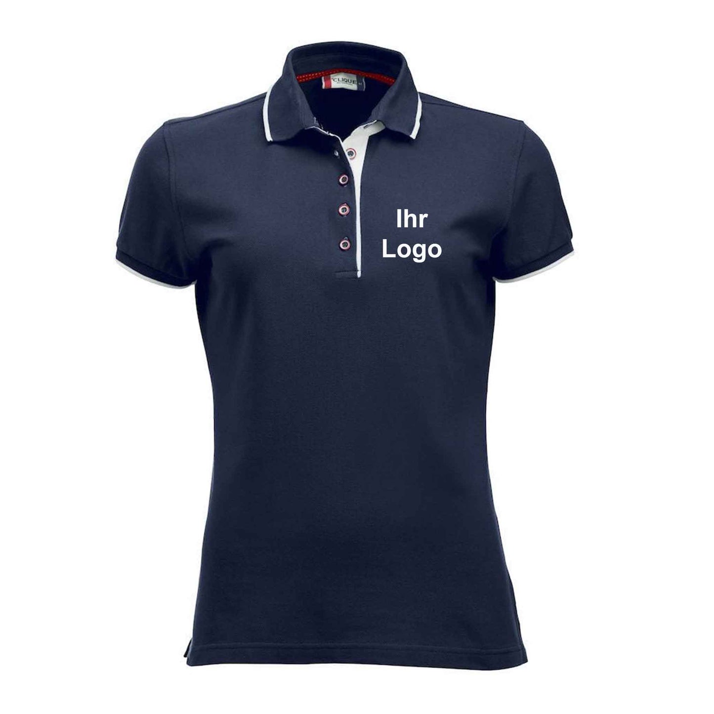 Clique Damen Polo Shirt Mit Kontraststreifen