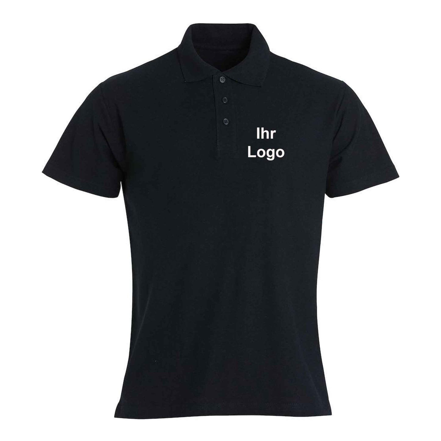 Clique-Herren-Poloshirt-_Basic-Polo_-in-modischen-Farben-schwarz mit logo bedrucken