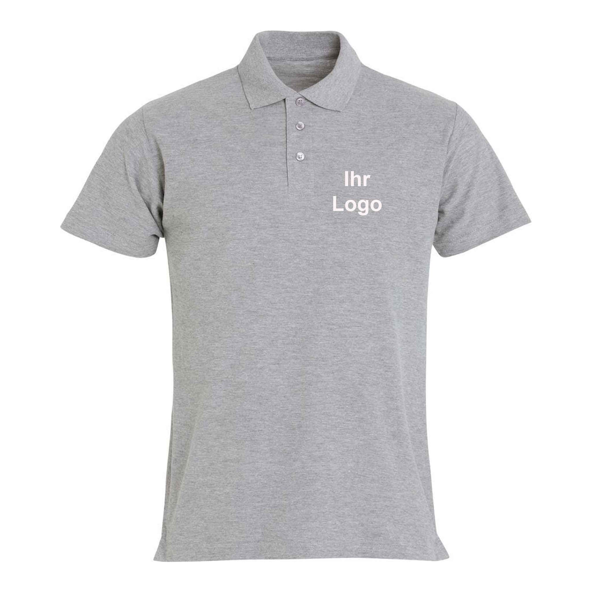 Clique-Herren-Poloshirt-_Basic-Polo_-in-modischen-Farben-grau mit logo bedrucken