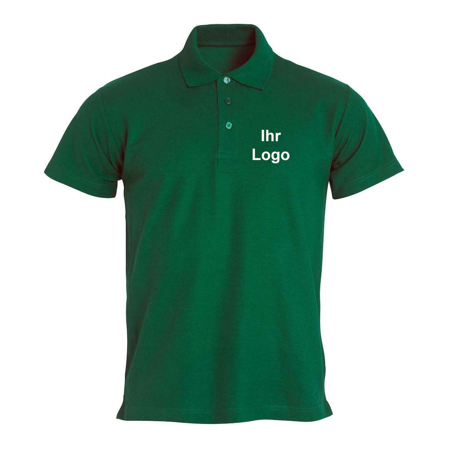 Clique-Herren-Poloshirt-_Basic-Polo_-in-modischen-Farben-grün mit logo besticken