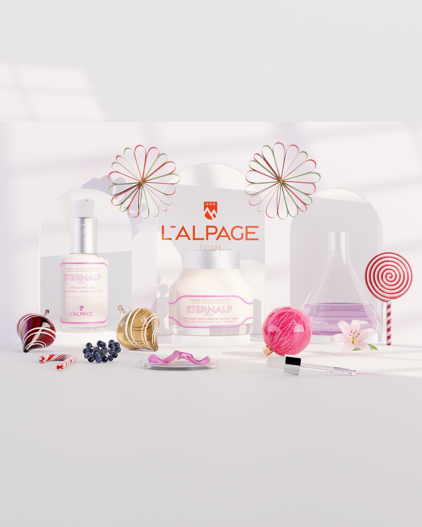 Set ou Coffret Cadeau DUO Crème Anti-Age Liftant Jour & Sérum Anti-Age Collagène Lissant & Liftant Eternalp 4060m