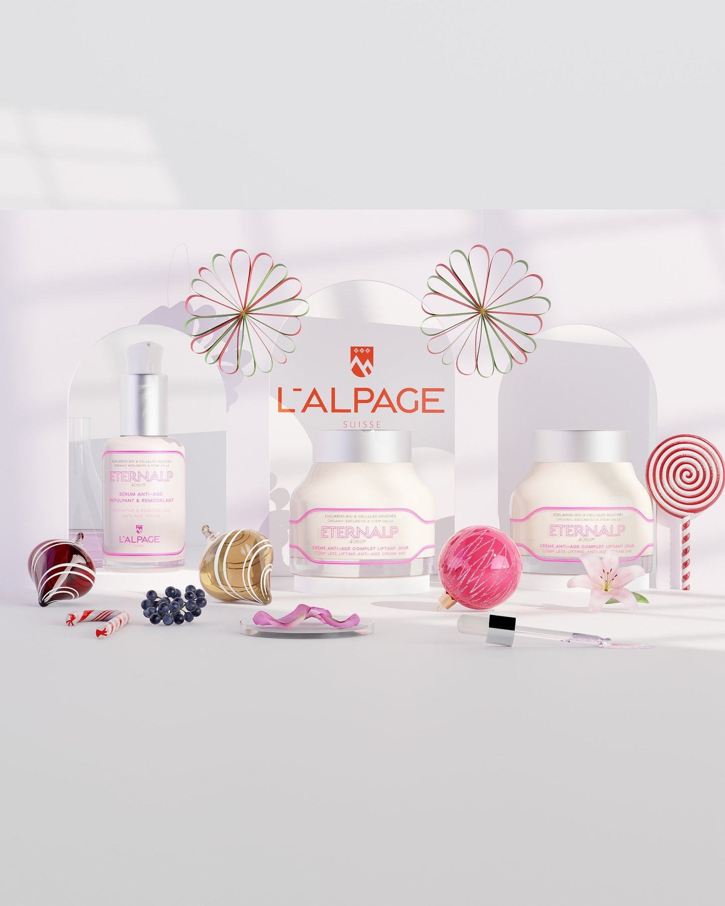Set ou Coffret Cadeau Trio Crème Anti-Age Liftant Jou 50ml & Crème Nuit 50ml & Sérum Anti-Age Repulpant & Remodelant Eternalp 4060m