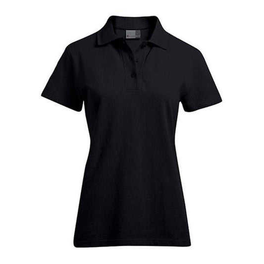 Damen Poloshirt 100% Baumwolle Schwarz