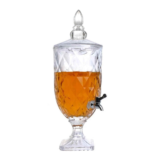 G28-5 Liter Gestränkespender aus Glas mit Deckel Wasserdicht mit Zapfhahn Retro design Säfte Cocktails Events Party