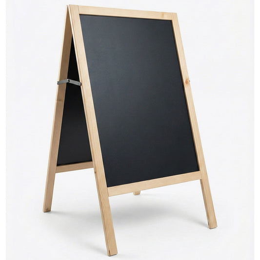 Holz Kundenstopper 68 × 113 cm, Natur – B-Ware / Abverkauf / Einzelstücke