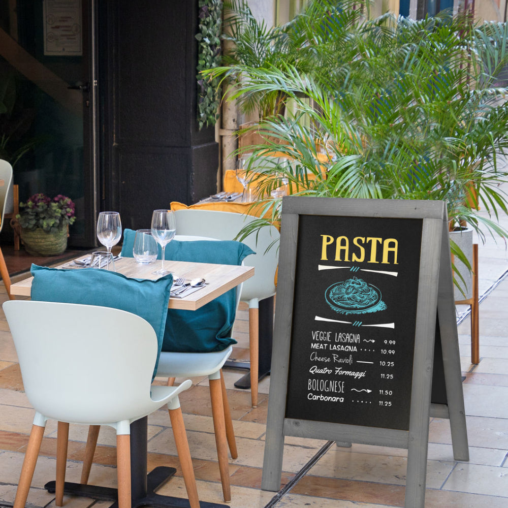 Securit® Holz Kundenstopper "Vintage", 85x55cm, Grau, Outdoor