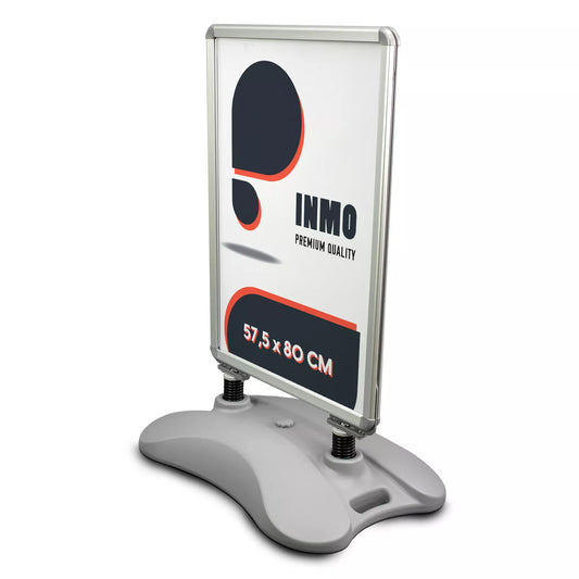 Kundenstopper Alu Classic mit Wassertank, Silber, Outdoor