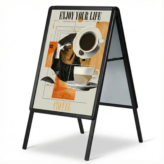 Kundenstopper Alu Classic, Schwarz, Outdoor